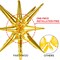 Star Balloons 6 pcs, One-Piece 14-pointed Star Explosion Balloons with Ribbon, Gold Point Star Foil Balloons, Large Mylar Balloons Fireworks Shape (27 & 22 inch), Gold-1324